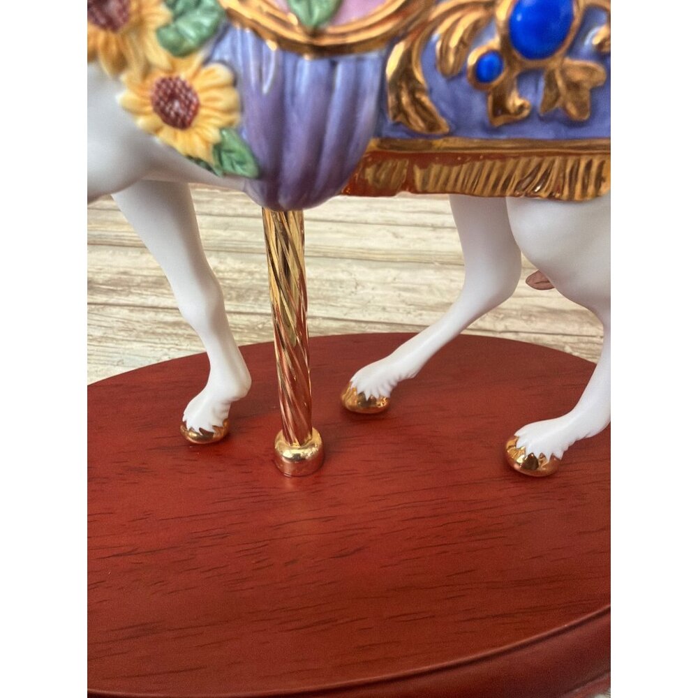 Lenox 2010 Sapphires and Sunflowers Ltd Ed Carousel Horse - No Box or COA - Picture 14 of 15